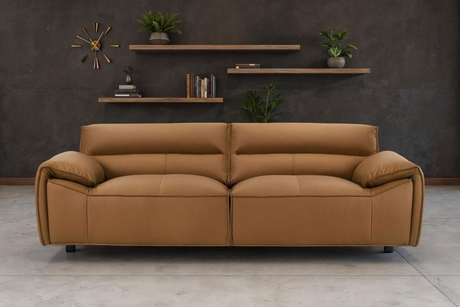 Buxton Top Grain Leather Upholstered Sofa or Loveseat or Sofa + Loveseat Orange