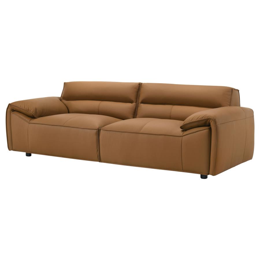 Buxton Top Grain Leather Upholstered Sofa or Loveseat or Sofa + Loveseat Orange