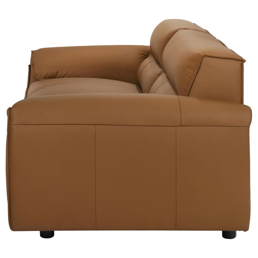 Buxton Top Grain Leather Upholstered Sofa or Loveseat or Sofa + Loveseat Orange