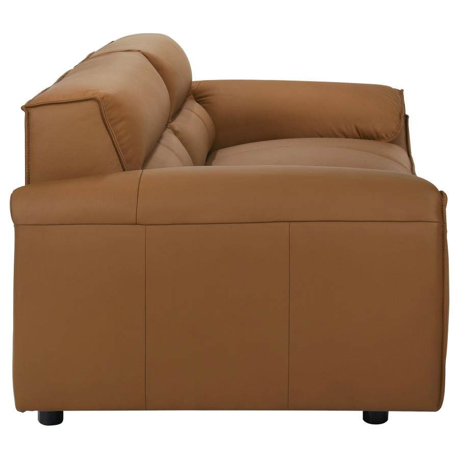 Buxton Top Grain Leather Upholstered Sofa or Loveseat or Sofa + Loveseat Orange
