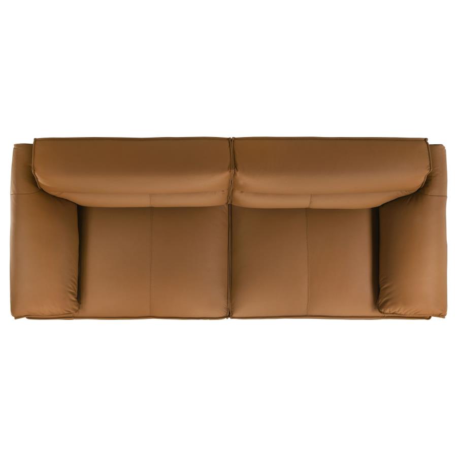 Buxton Top Grain Leather Upholstered Sofa or Loveseat or Sofa + Loveseat Orange