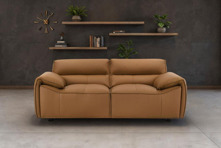 Buxton Top Grain Leather Upholstered Sofa or Loveseat or Sofa + Loveseat Orange