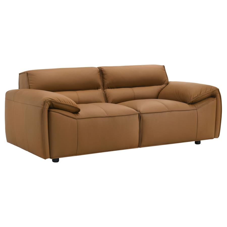 Buxton Top Grain Leather Upholstered Sofa or Loveseat or Sofa + Loveseat Orange