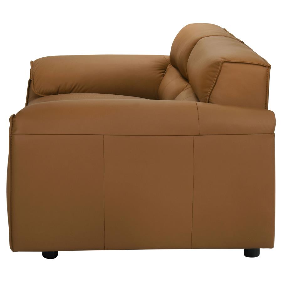 Buxton Top Grain Leather Upholstered Sofa or Loveseat or Sofa + Loveseat Orange