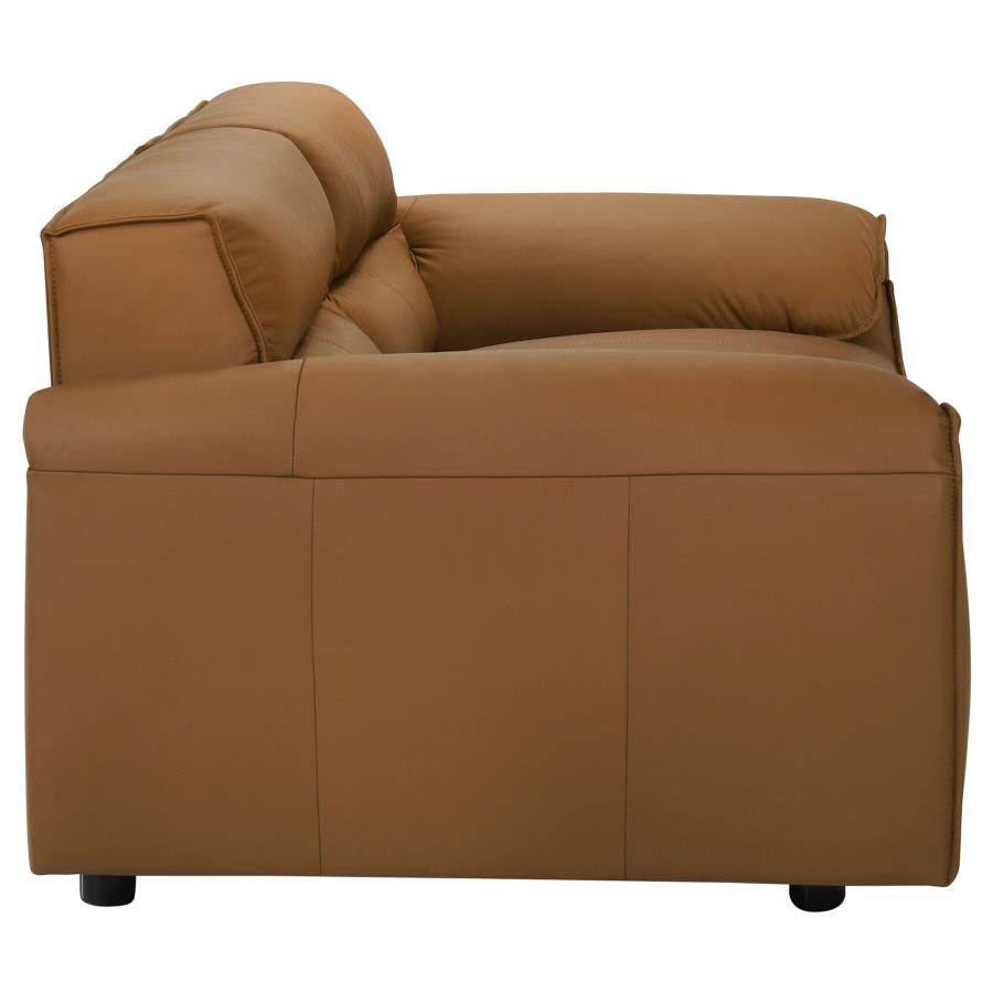 Buxton Top Grain Leather Upholstered Sofa or Loveseat or Sofa + Loveseat Orange