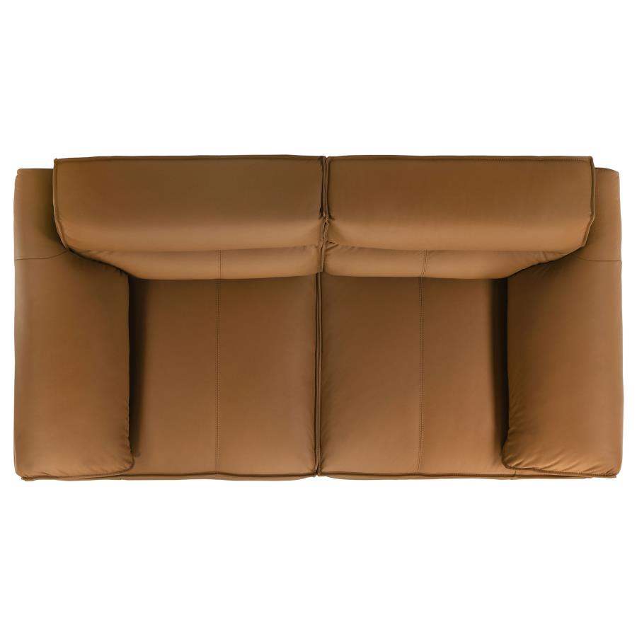 Buxton Top Grain Leather Upholstered Sofa or Loveseat or Sofa + Loveseat Orange