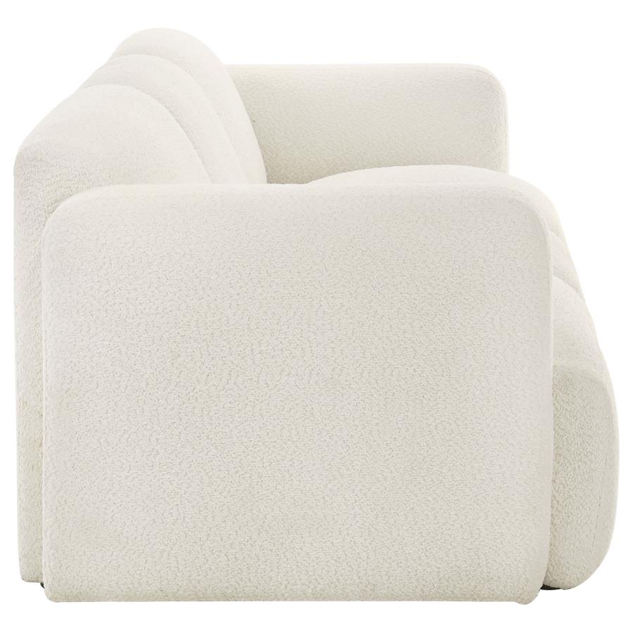 Dorset 2-piece Upholstered Round Track Arm Sofa Set White