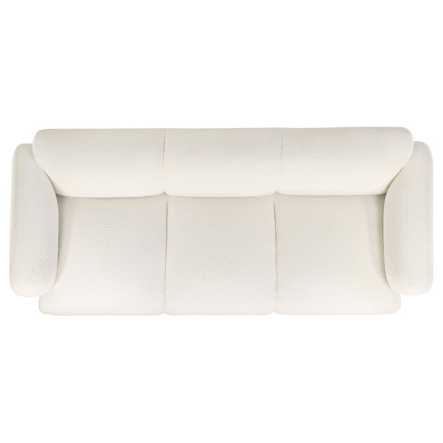 Dorset 2-piece Upholstered Round Track Arm Sofa Set White