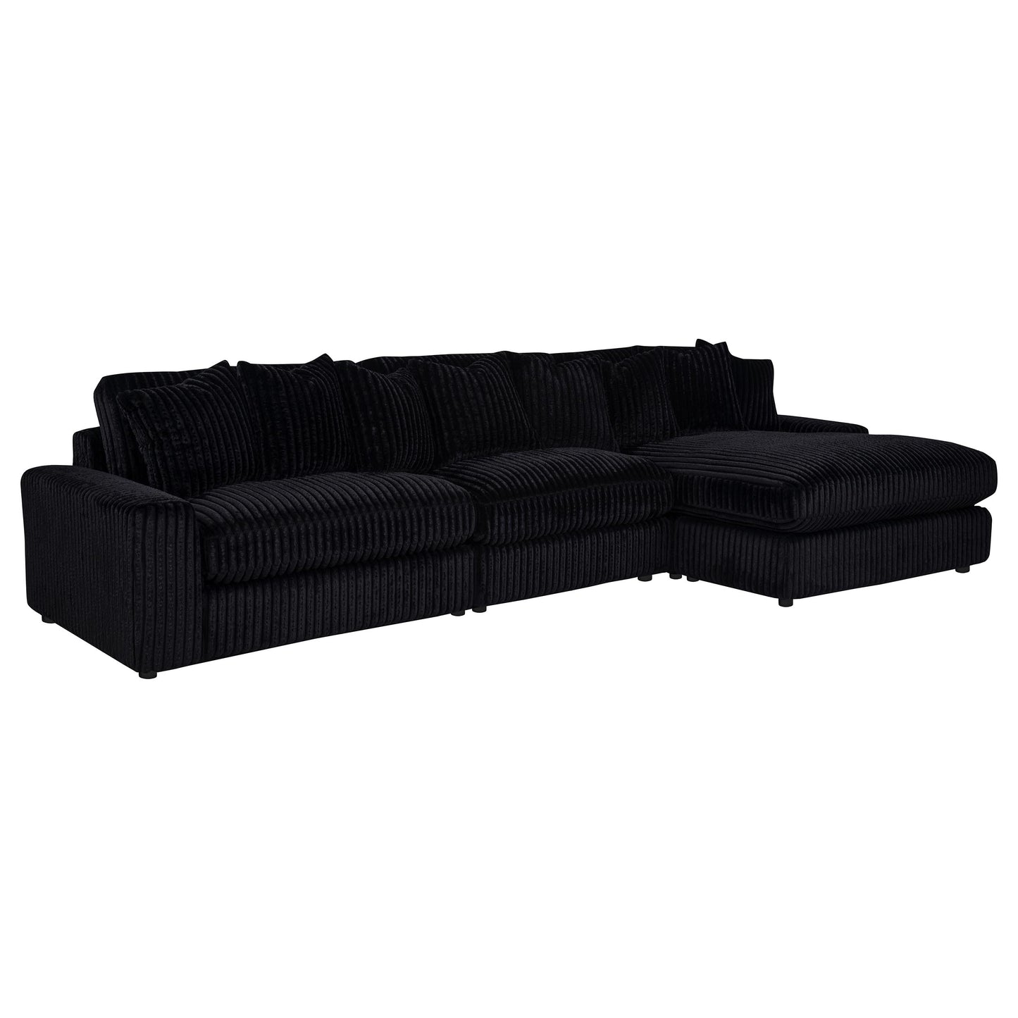 Blaine Upholstered Reversible Chaise Sectional Sofa Black 509889-SET