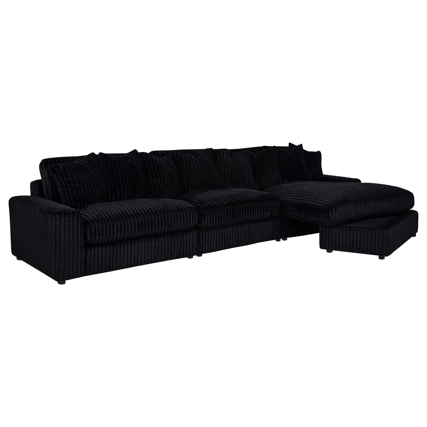 Blaine Upholstered Reversible Chaise Sectional Sofa Black 509889-SET