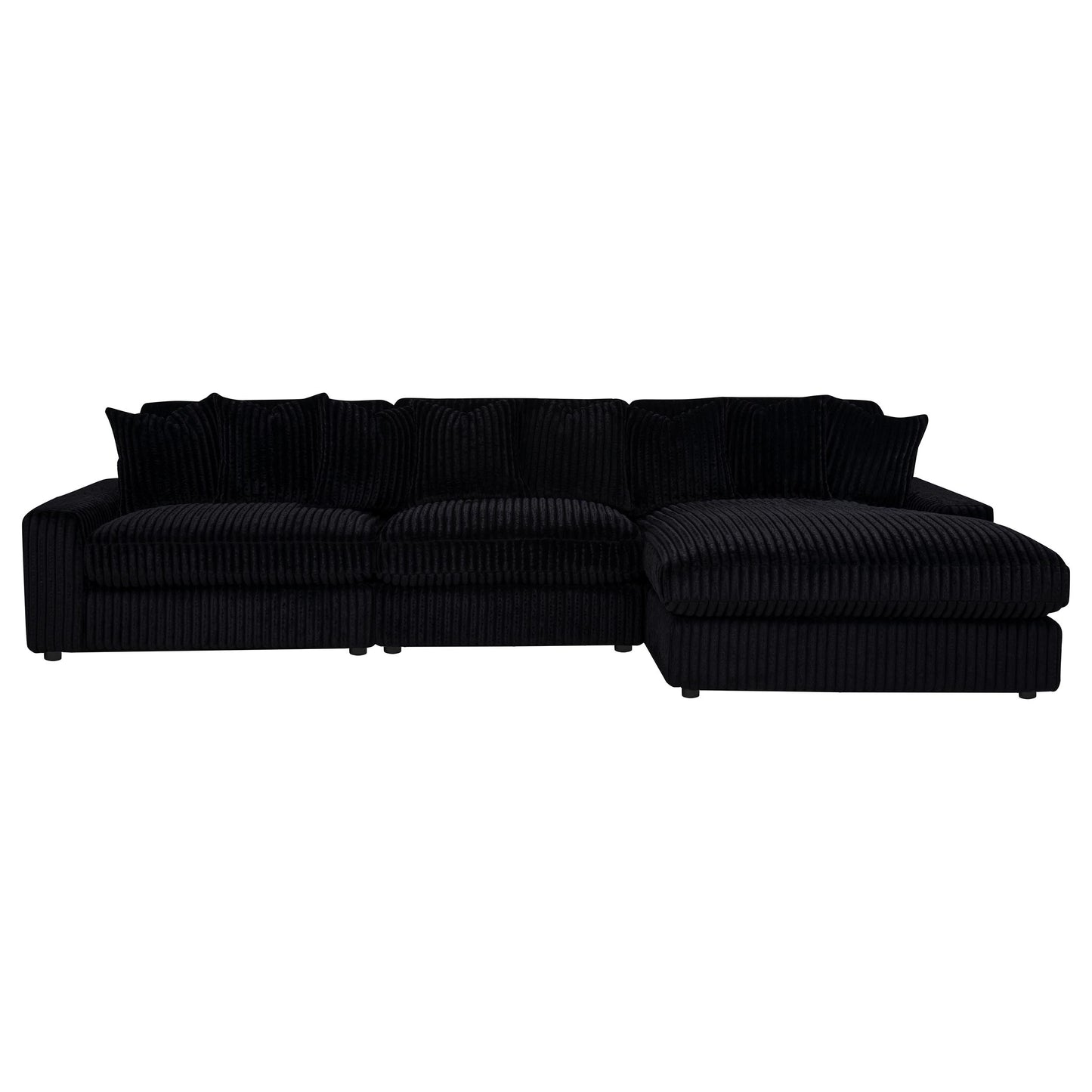 Blaine Upholstered Reversible Chaise Sectional Sofa Black 509889-SET