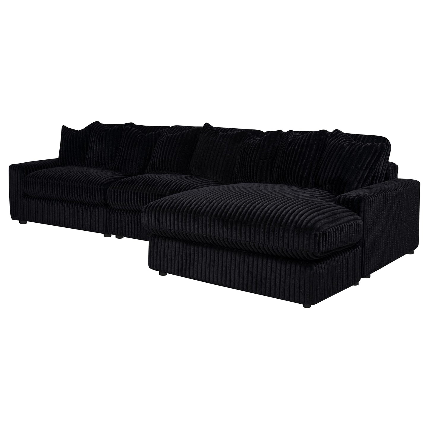 Blaine Upholstered Reversible Chaise Sectional Sofa Black 509889-SET