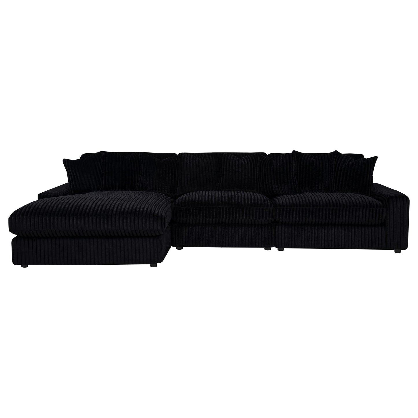Blaine Upholstered Reversible Chaise Sectional Sofa Black 509889-SET