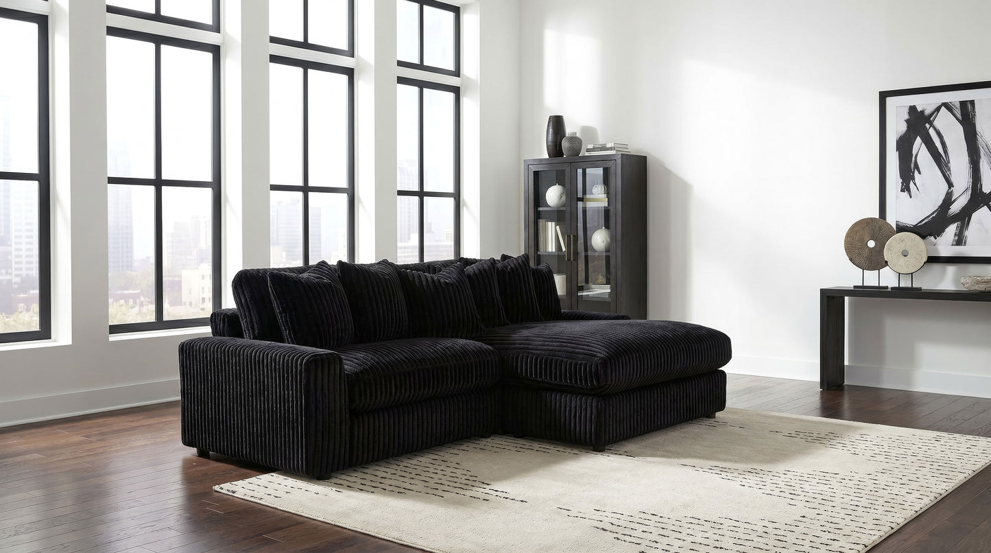 Blaine Upholstered Reversible Chaise Sectional Sofa Black 509889
