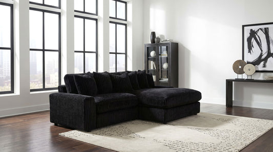 Blaine Upholstered Reversible Chaise Sectional Sofa Black 509889