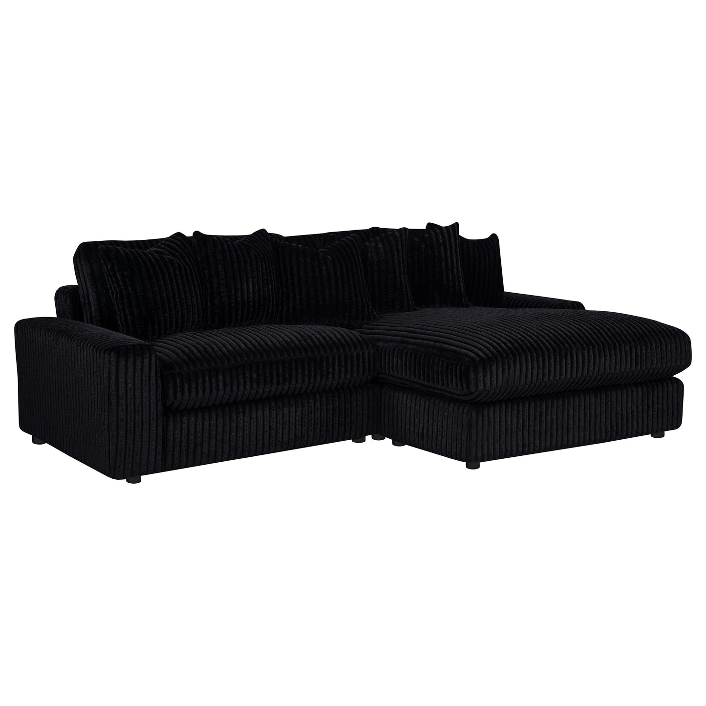 Blaine Upholstered Reversible Chaise Sectional Sofa Black 509889