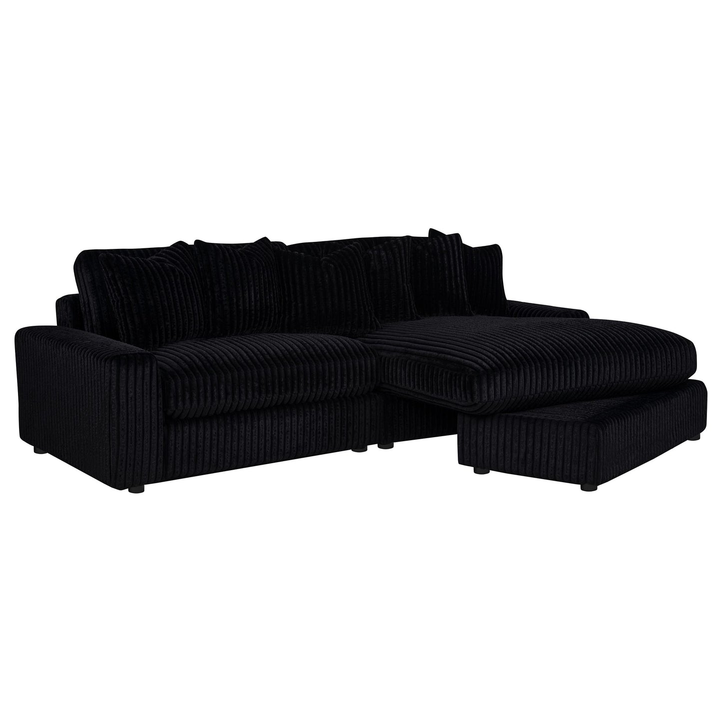 Blaine Upholstered Reversible Chaise Sectional Sofa Black 509889