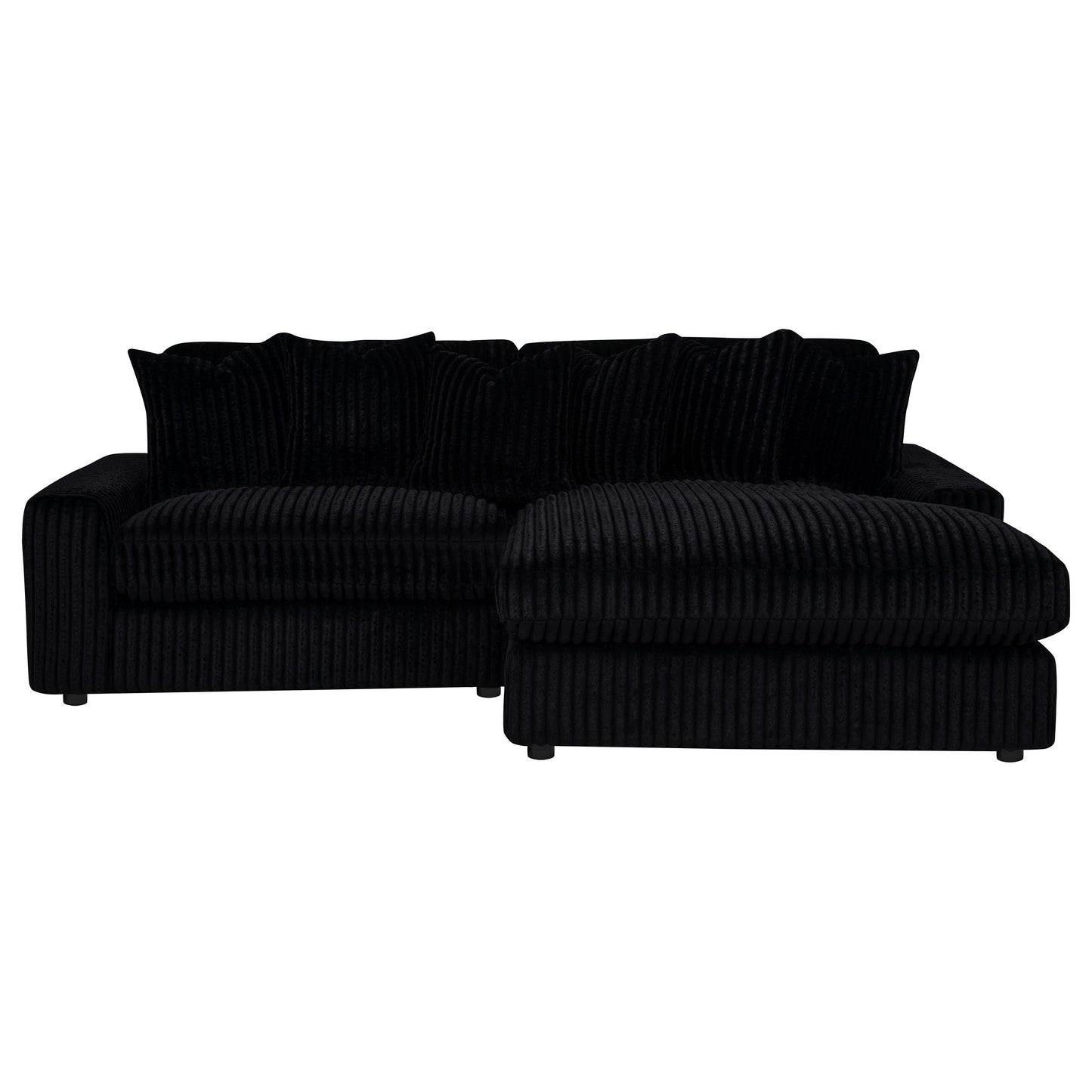 Blaine Upholstered Reversible Chaise Sectional Sofa Black 509889