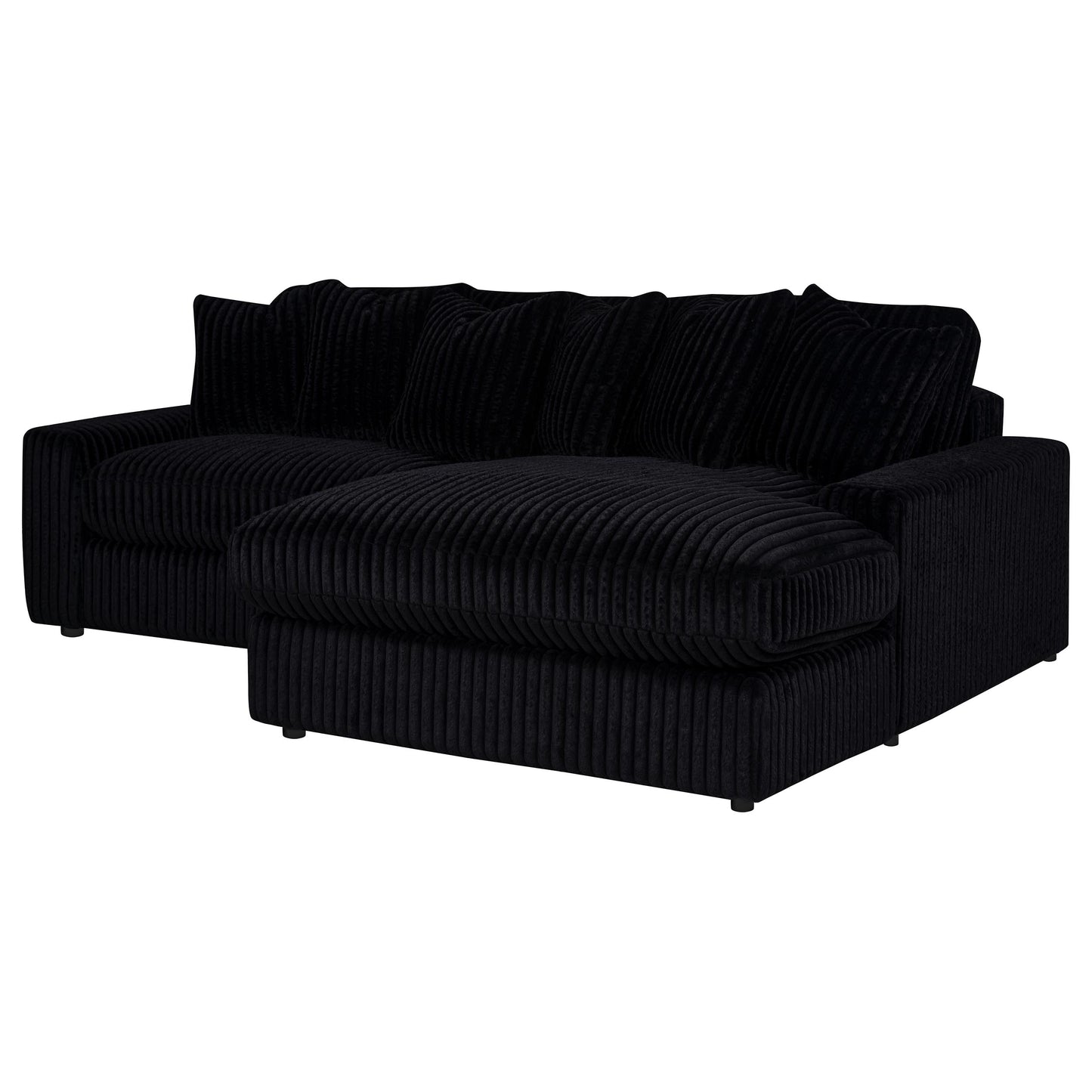 Blaine Upholstered Reversible Chaise Sectional Sofa Black 509889