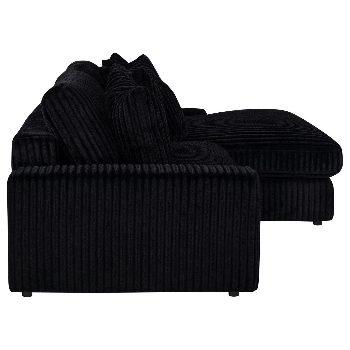 Blaine Upholstered Reversible Chaise Sectional Sofa Black 509889