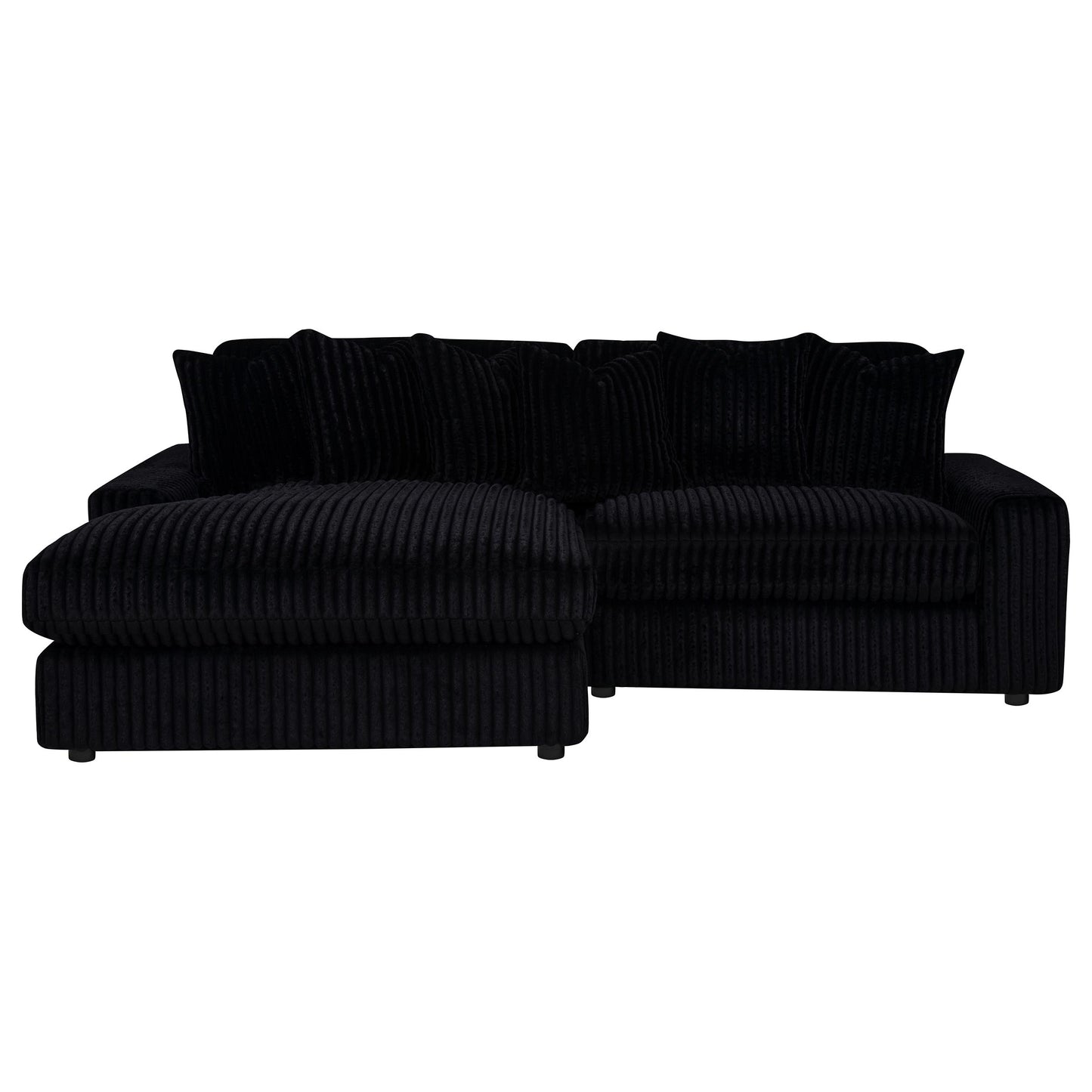 Blaine Upholstered Reversible Chaise Sectional Sofa Black 509889