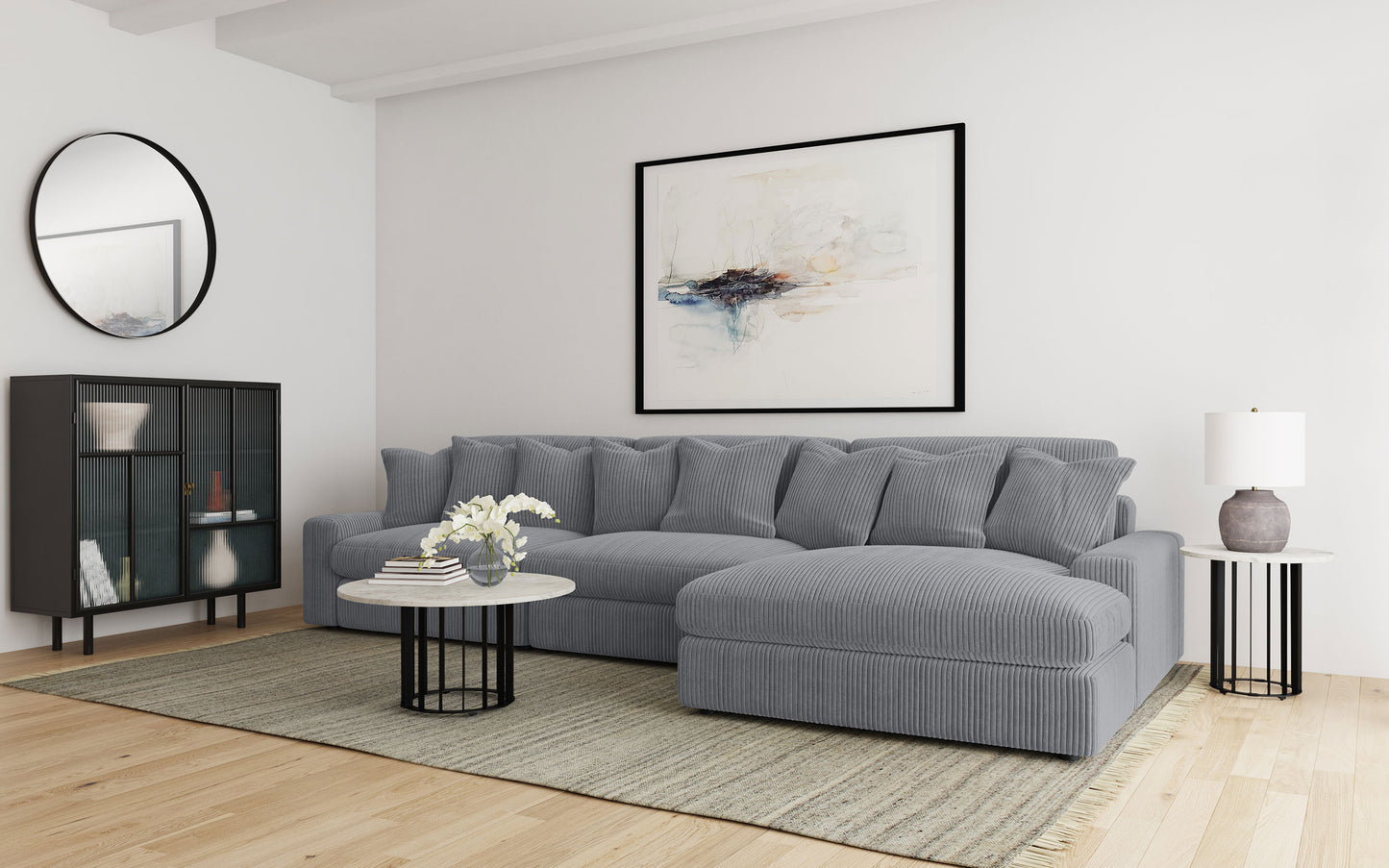 Blaine Upholstered Reversible Chaise Sectional Sofa Fog 509900-SET