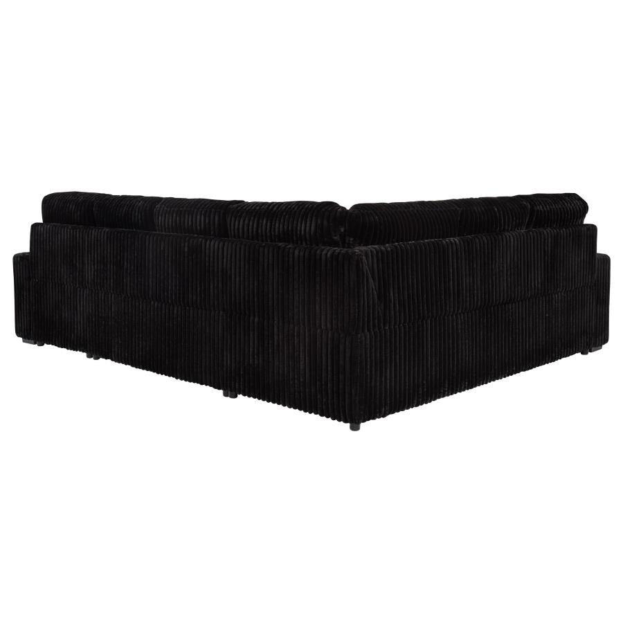 Devonshire Sleeper Sectional Sofa with Storage Chaise – Black 511049 - Venini Furniture 