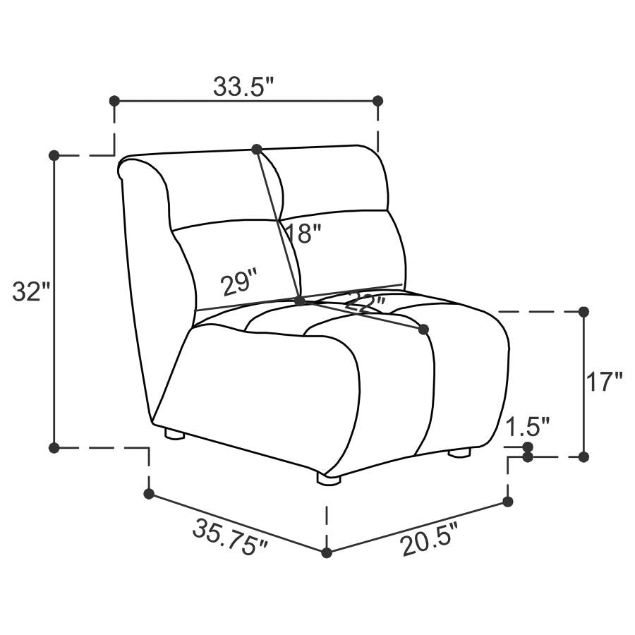 Charlotte 5 OR 8 piece Upholstered Modular Sectional Sofa Ivory - Venini Furniture 