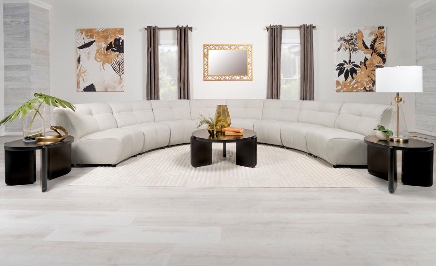 Charlotte 5 OR 8 piece Upholstered Modular Sectional Sofa Ivory - Venini Furniture 