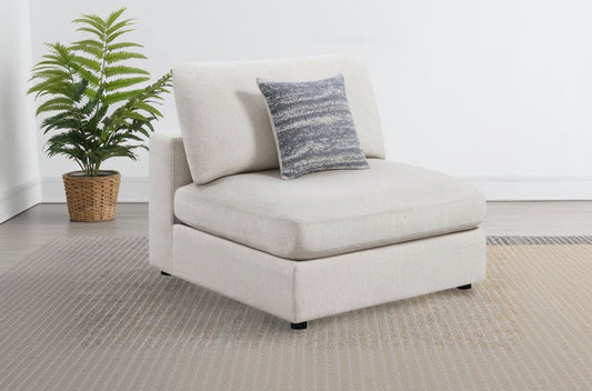 Serene Upholstered Armless Chair Beige 551321