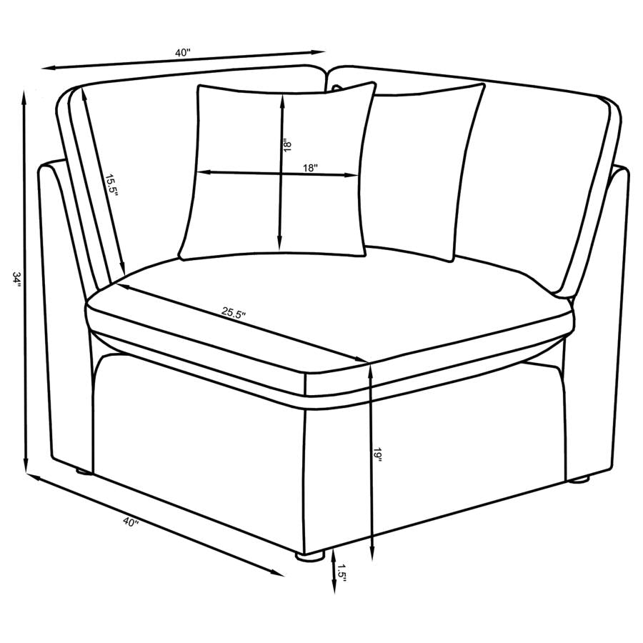 Hobson Upholstered Modular Sectional Sofa Ivory - Venini Furniture 