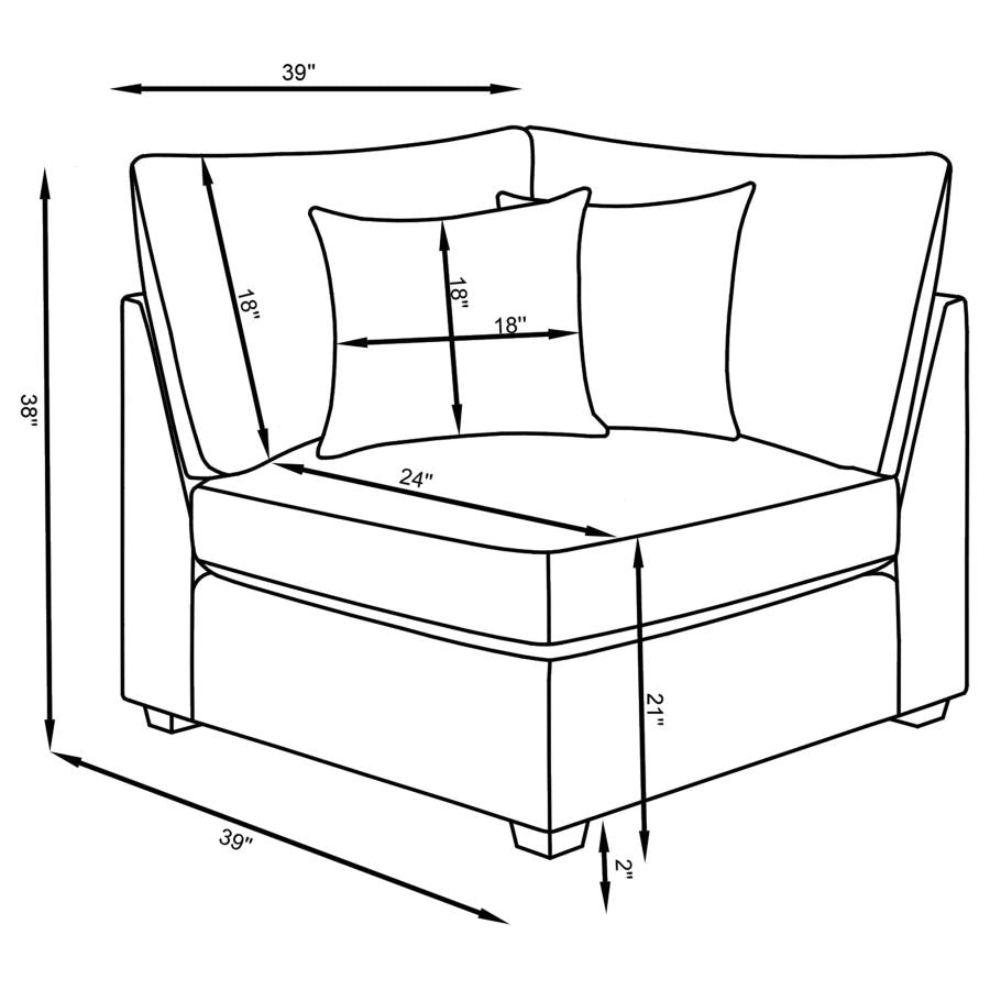 Cambria Upholstered Corner Grey 551512 - Venini Furniture 