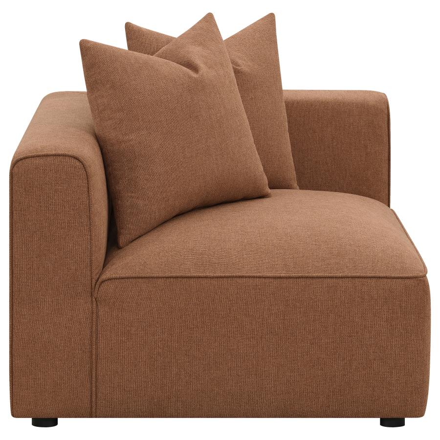 Jennifer Upholstered Corner Chair Terracotta 551592 AND Grey 551595 - Venini Furniture 