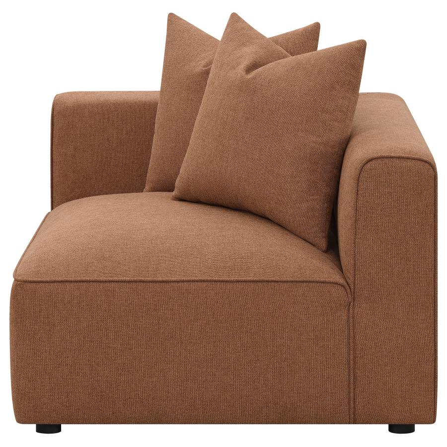 Jennifer Upholstered Corner Chair Terracotta 551592 AND Grey 551595 - Venini Furniture 