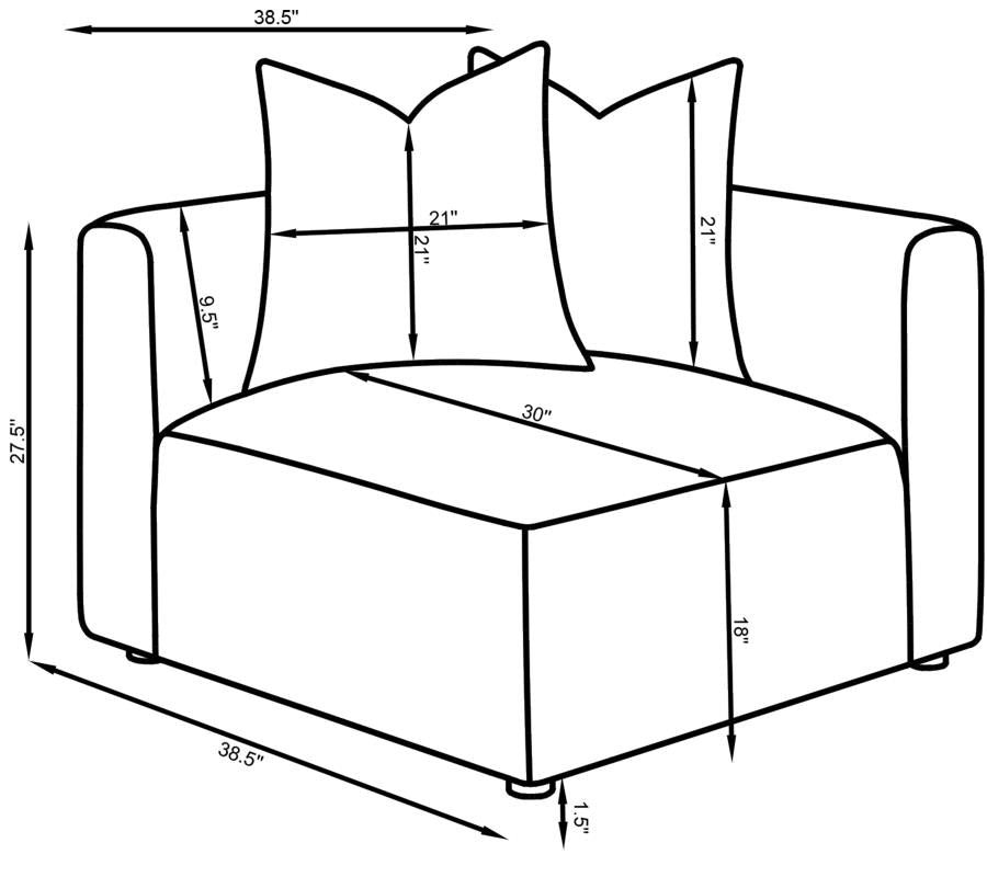 Jennifer Upholstered Corner Chair Terracotta 551592 AND Grey 551595 - Venini Furniture 