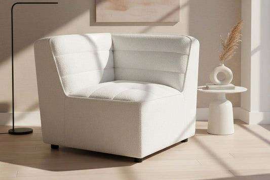 Sunny Upholstered Corner Chair Natural 551622 AND Dark Charcoal 552082 - Venini Furniture 
