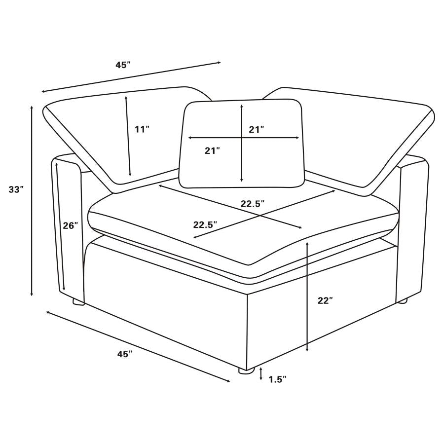 Raleigh Boucle Upholstered Modular Sectional Ivory - Venini Furniture 