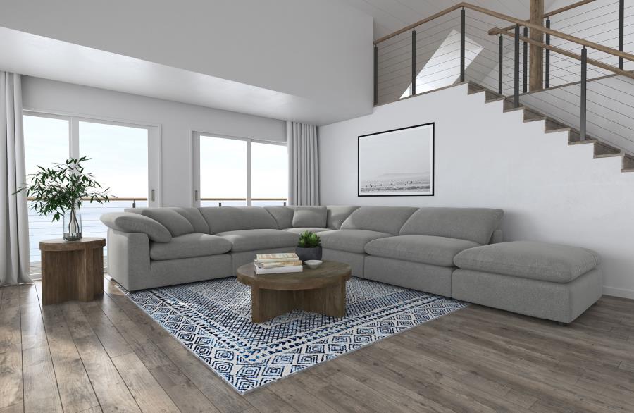 Raleigh Boucle Upholstered Modular Sectional Grey   551754-SETA - Venini Furniture 