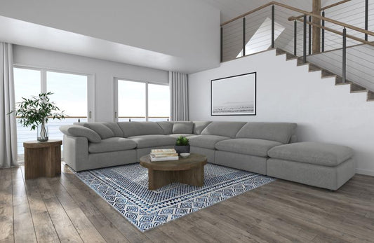 Raleigh Boucle Upholstered Modular Sectional Grey   551754-SETA - Venini Furniture 