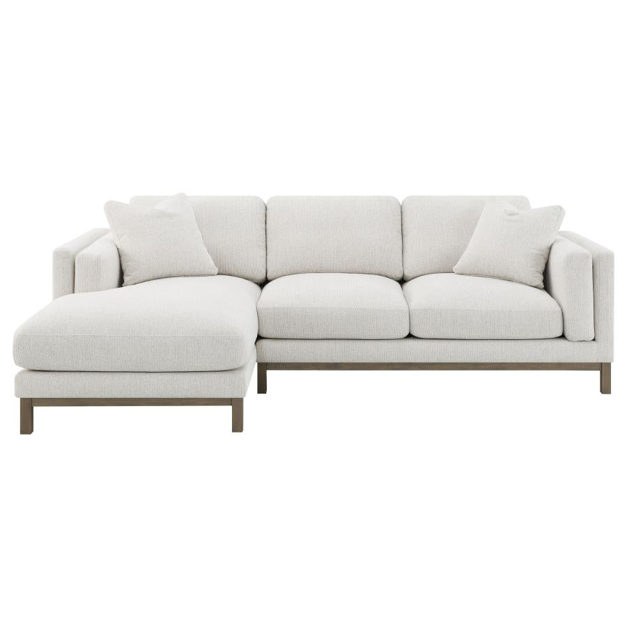 Geneva Boucle Upholstered Sectional Chaise Sofa Sand 551777 - Venini Furniture 