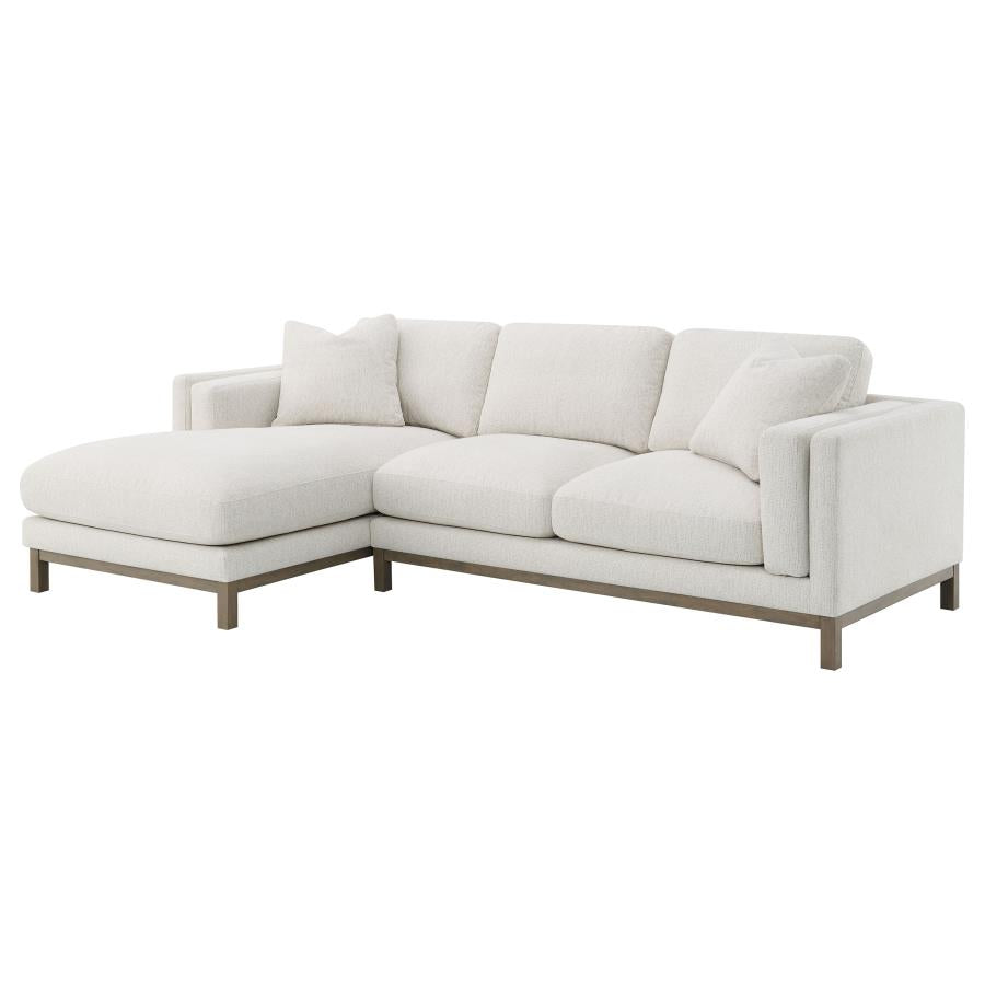 Geneva Boucle Upholstered Sectional Chaise Sofa Sand 551777 - Venini Furniture 