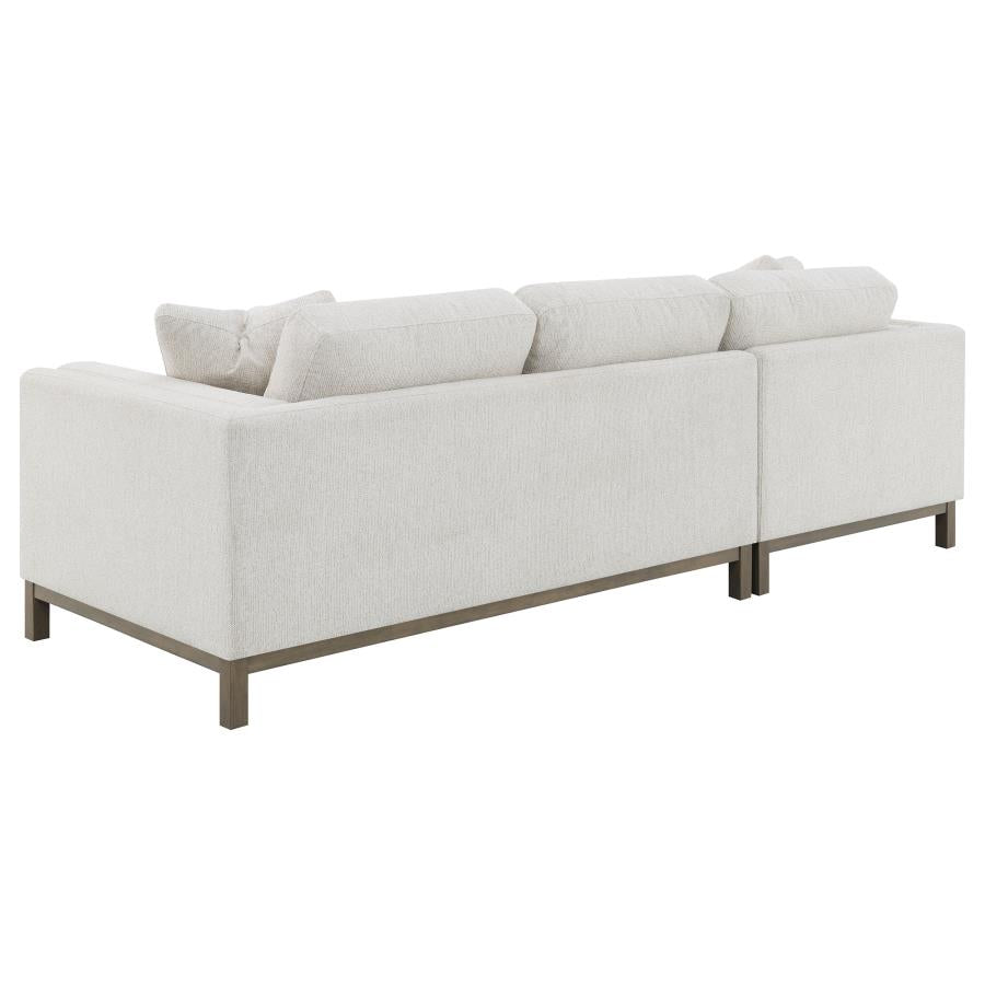 Geneva Boucle Upholstered Sectional Chaise Sofa Sand 551777 - Venini Furniture 