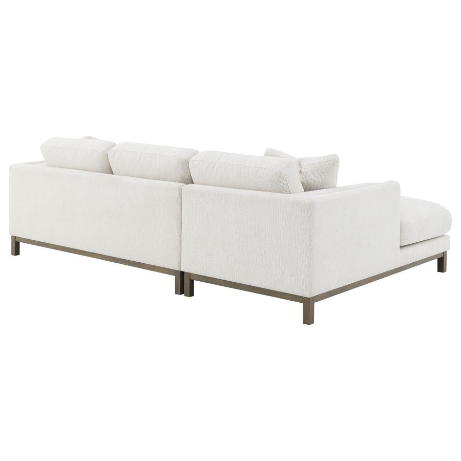 Geneva Boucle Upholstered Sectional Chaise Sofa Sand 551777 - Venini Furniture 