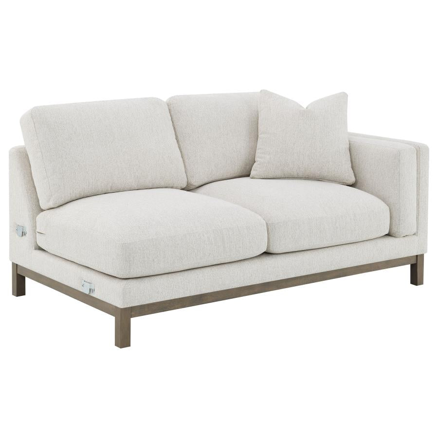 Geneva Boucle Upholstered Sectional Chaise Sofa Sand 551777 - Venini Furniture 