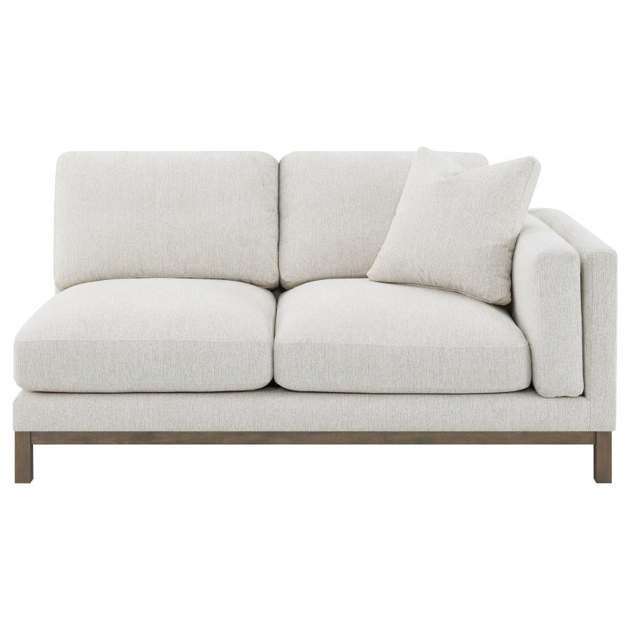 Geneva Boucle Upholstered Sectional Chaise Sofa Sand 551777 - Venini Furniture 
