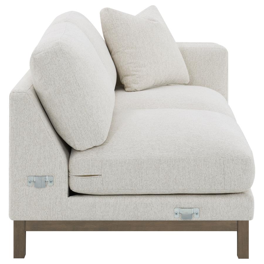 Geneva Boucle Upholstered Sectional Chaise Sofa Sand 551777 - Venini Furniture 