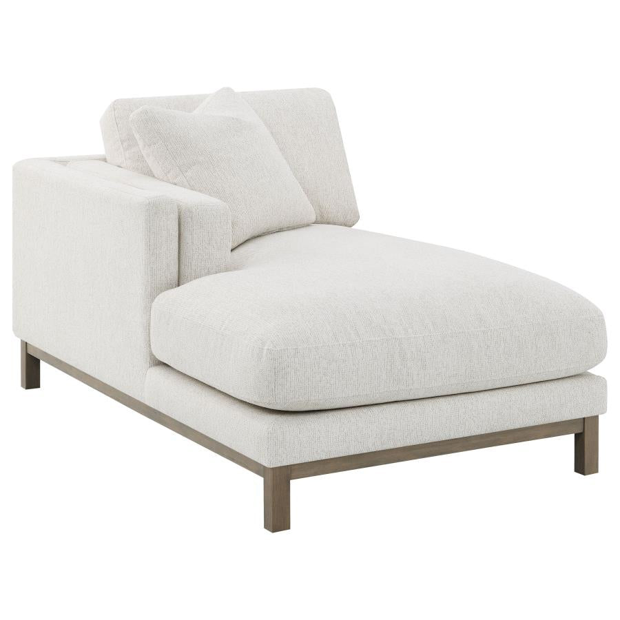Geneva Boucle Upholstered Sectional Chaise Sofa Sand 551777 - Venini Furniture 