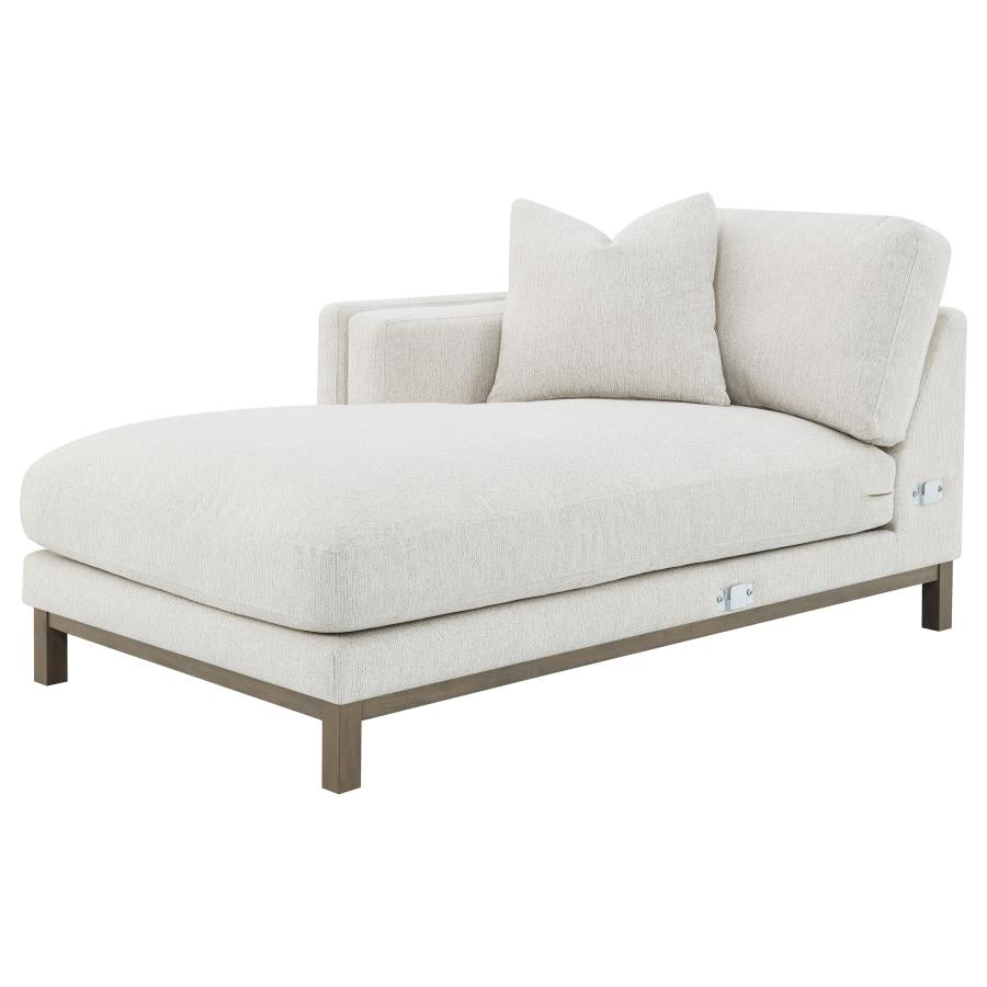 Geneva Boucle Upholstered Sectional Chaise Sofa Sand 551777 - Venini Furniture 