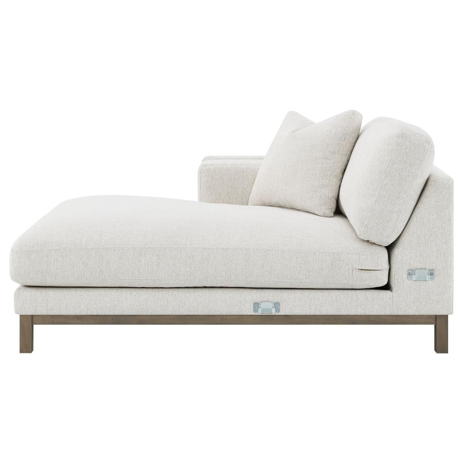 Geneva Boucle Upholstered Sectional Chaise Sofa Sand 551777 - Venini Furniture 