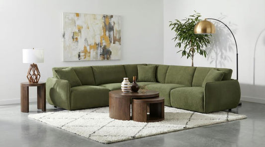 Elysia 5-Piece Fabric Upholstered Modular Sectional Sofa